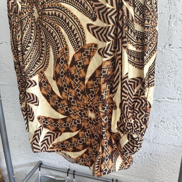 FARM RIO Vintage Patterned Long Sleeve - Yawanawa Banana Blouse - Size XS - NWT - Picture 4 of 8